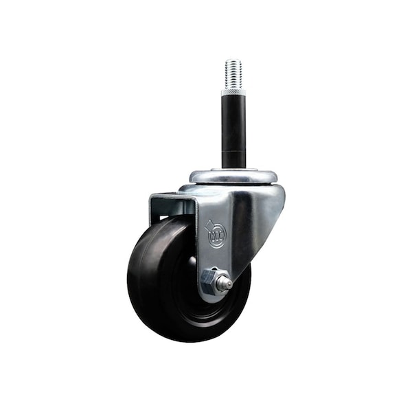 3'' SS Soft Rubber Wheel Swivel 3/4'' Expanding Stem Caster